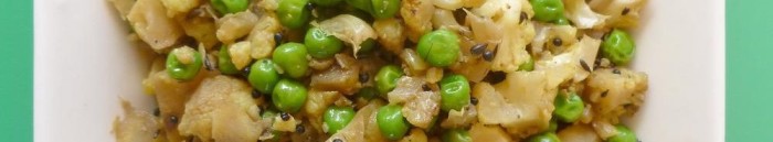 Our tasty rice: spicy cauliflower with green peas