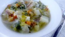 Leek and potato soup, a hearty meal for the family