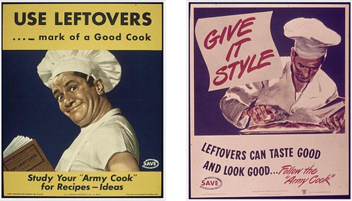 American  wartime posters encourage the use of leftovers (1942-45; ARC 515949; )
