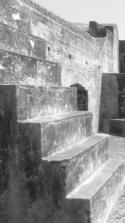 Concrete stairs at Fort Lytton, Brisbane Australia.