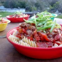 Tuna, tomato and basil pasta